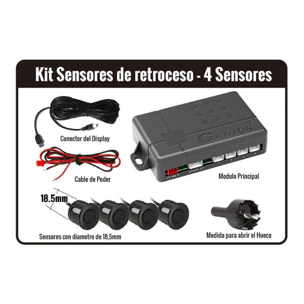 Calvo pérdida terciopelo Kit de 4 sensores de reversa Genius - PROTEC Panama - Distribuidor de Papel  Ahumado