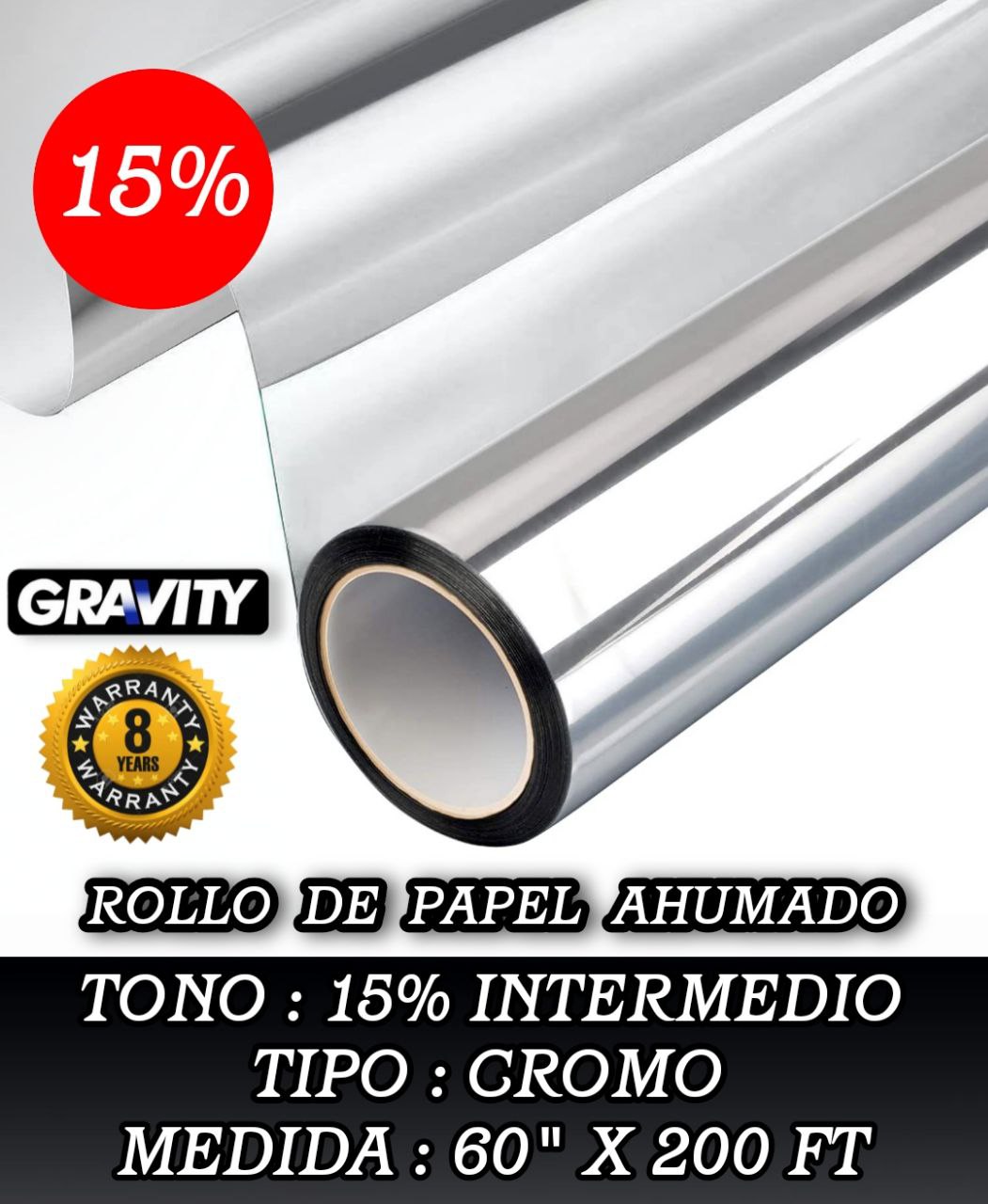 ROLLO DE PAPEL CROMO 15 PROTEC Panama Distribuidor de Papel Ahumado